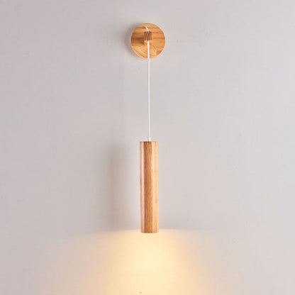 Nordic Modern Minimalist Long Strip Rubber Wood LED Wall Sconce Lamp