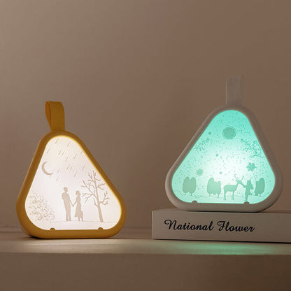 Creative Triangle Seven Color Atmospheric LED Night Light Table Lamp