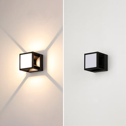 Contemporary Simplicity ABS Square LED Solar Waterproof Outdoor Wall Sconce Lamp For Garden