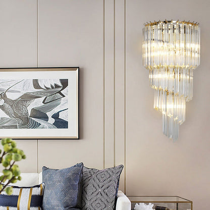 Modern Luxury Crystal Four Layers 4-Light Wall Sconce Lamp