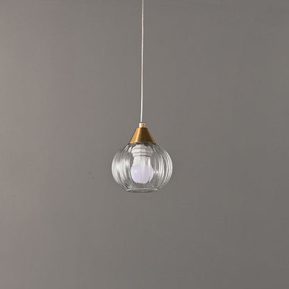 Italian Minimalist Glass Round Metal 1/2 Light Chandelier