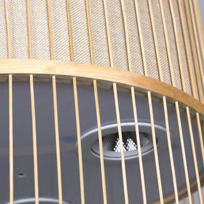 Modern Bamboo Weaving 3-Light Cylinder Chandelier