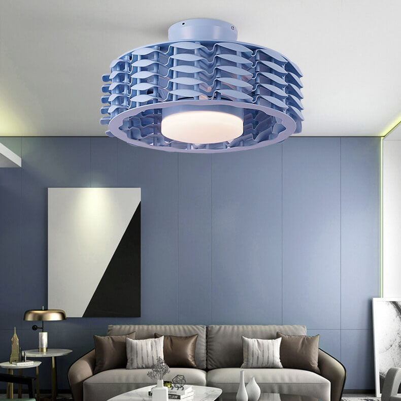 Modern Minimalist Hardware Cylinder LED Downrods Ceiling Fan Light