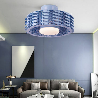 Modern Minimalist Hardware Cylinder LED Downrods Ceiling Fan Light