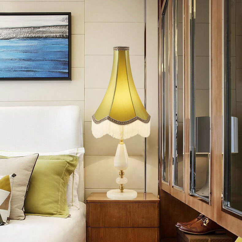 French Retro Court Tassel Copper 1-Light Table Lamp