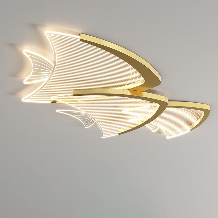 مصباح سقف LED مدمج من الأكريليك والألومنيوم بتصميم فني حديث لغرفة النوم