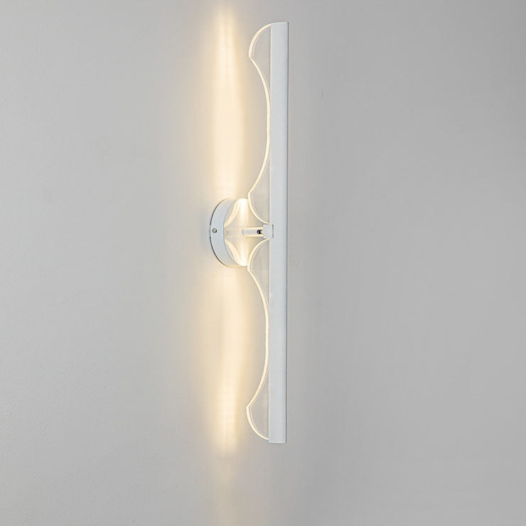 Modern Minimalist Long Wave Iron Aluminum Silicone LED Wall Sconce Lamp For Living Room
