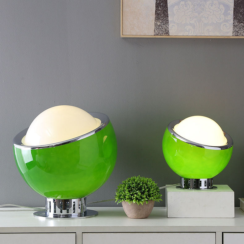Modern Colorful Round Head Iron Glass 1-Light Table Lamp