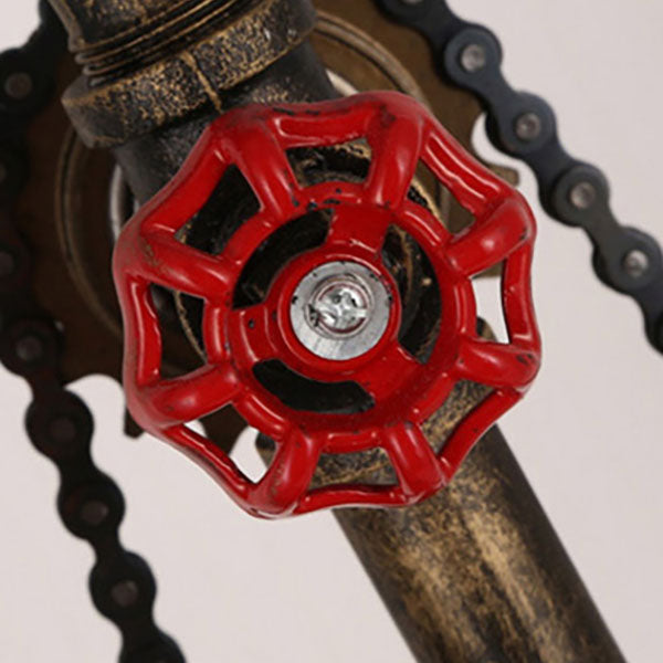 Industrial Vintage Iron Gear Plumbing Metal 1-Light Table Lamp