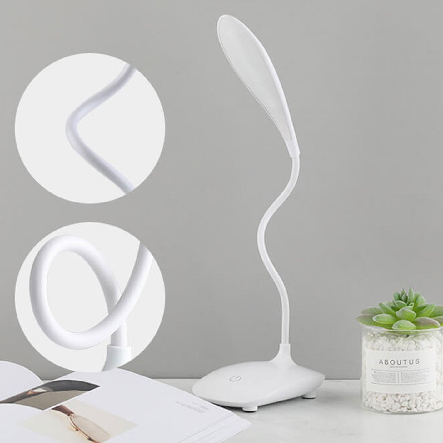 Simple Creative Twistable Touch Folding Eye Protection LED Desk Lamp