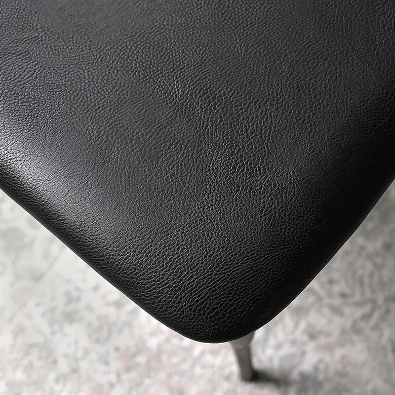 Contemporary Nordic Square Cowl Curved Back Microfiber Leather Solid Wood Iron Dining Chair For Dining Room