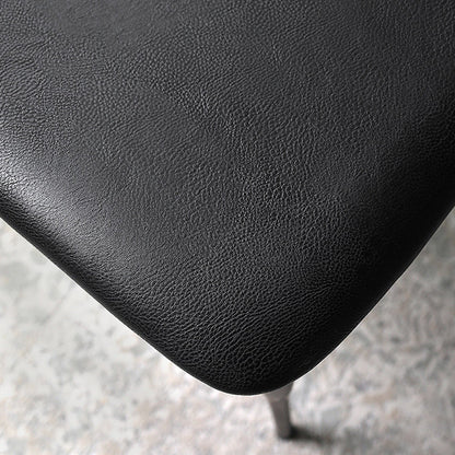 Contemporary Nordic Square Cowl Curved Back Microfiber Leather Solid Wood Iron Dining Chair For Dining Room