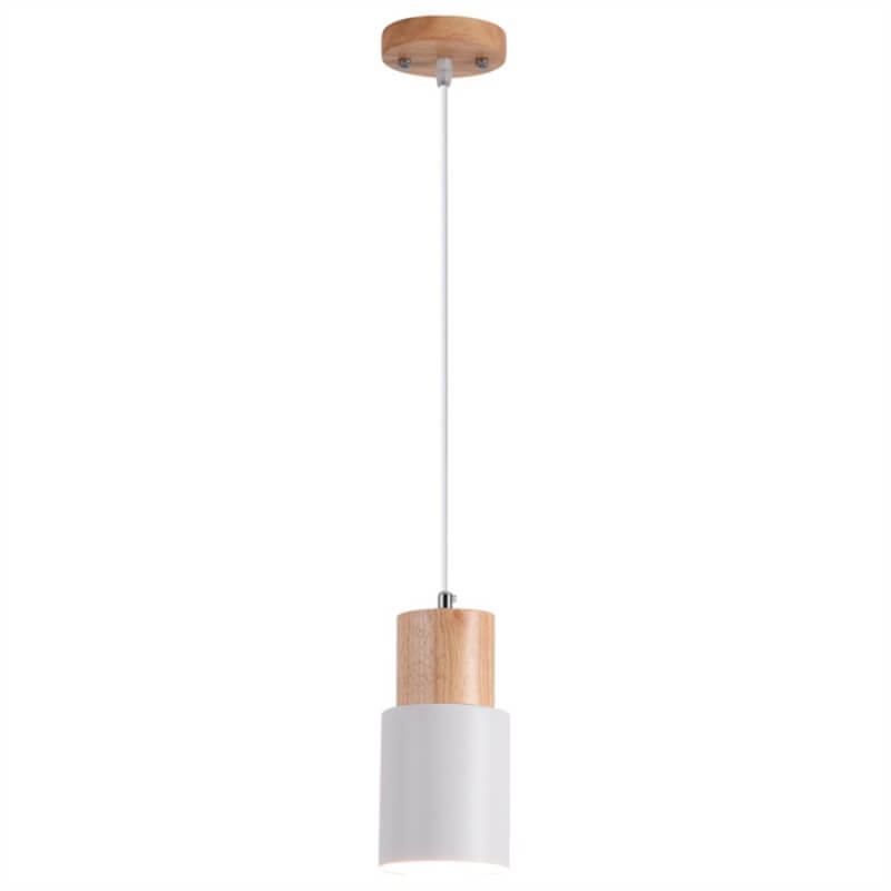 Nordic Macaron Cylinder Aluminum 1-Light Single LED Pendant Light