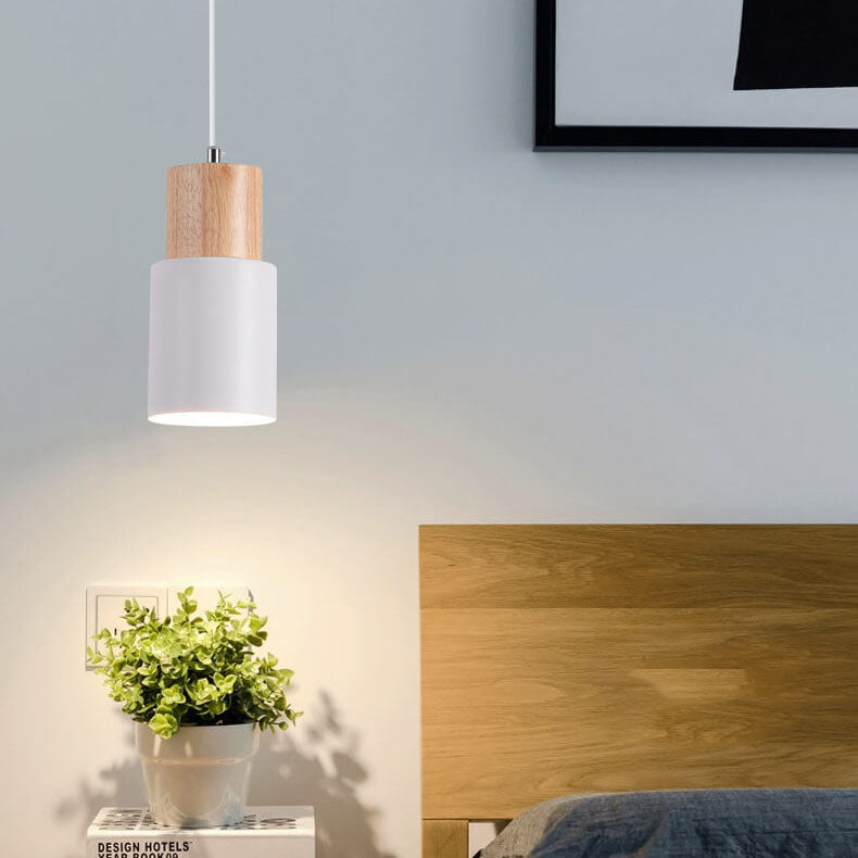 Nordic Macaron Cylinder Aluminum 1-Light Single LED Pendant Light