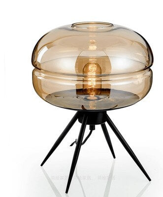 Nordic Clear Glass 1-Light Tripod Table Lamps
