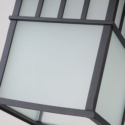Traditional European Solar Waterproof Aluminum Glass Cubic Pane LED Pendant Light For Garden