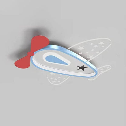 Cartoon Creative Aircraft Iron Acrylic Kids LED Flush Mount Ceiling Light