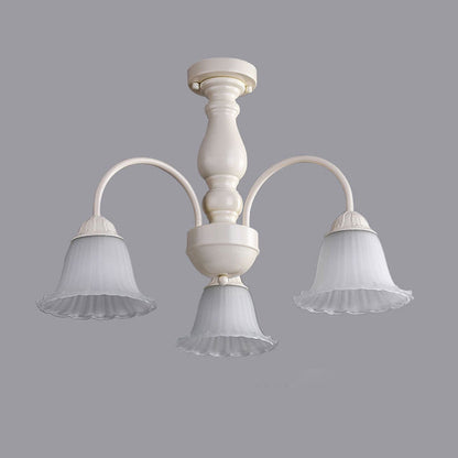 French Vintage Iron Glass 3/4/5/6/8-Light Island Light Chandelier
