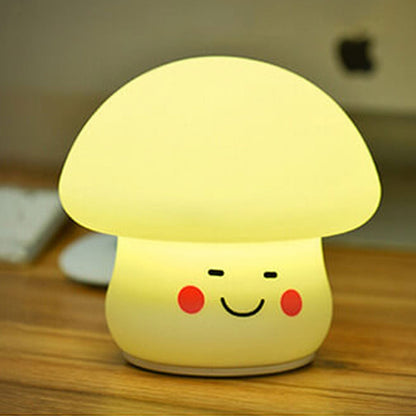 Creative Cartoon Mushroom Silicone Night Light LED Table Lamp