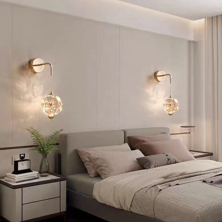 مصباح حائط LED كريستالي فاخر حديث لغرفة النوم 