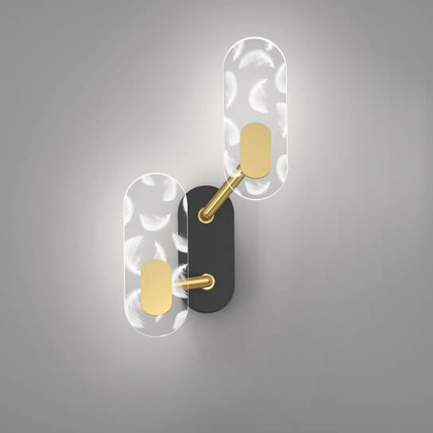 Modern Creative Acrylic Ring Black Gold LED Wall Sconce Lamp