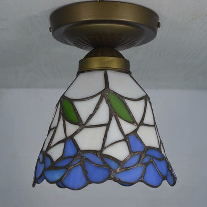 Traditional European Tiffany 1-Light Wall Sconce Lamp For Bedroom