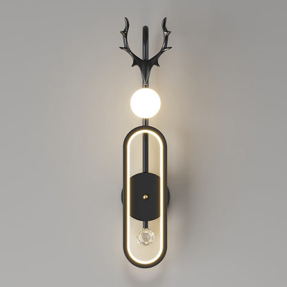 مصباح حائط LED دائري فاخر من Nordic Light بتصميم قرون الغزال 