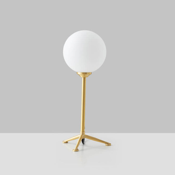 Modern Simple Spherical Milky White Lampshade 1-Light Table Lamp