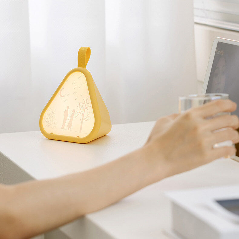Creative Triangle Seven Color Atmospheric LED Night Light Table Lamp