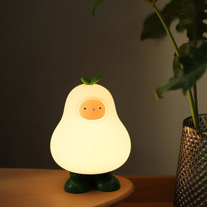Creative Cartoon Pear Silicone LED Night Light Table Lamp