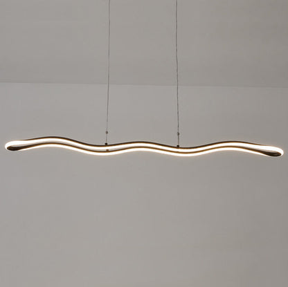 Nordic Minimalist Curve Bar Aluminum LED Chandelier