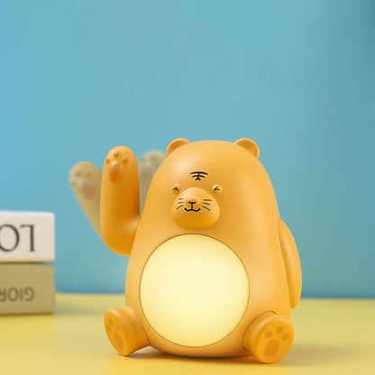 Modern Creative Tiger Silicone LED USB Rechargeable Pat Night Light