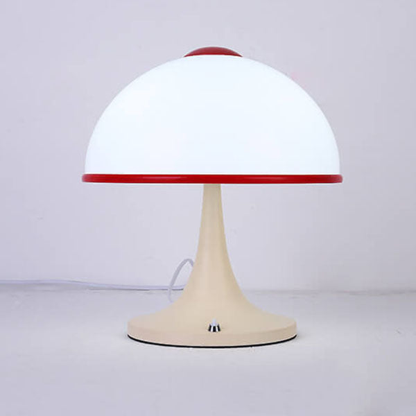 Modern Cream Mushroom Metal 1-Light Table Lamp