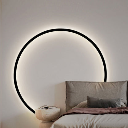 مصباح حائط LED دائري من الأكريليك والألومنيوم بتصميم عصري بسيط لغرفة النوم 
