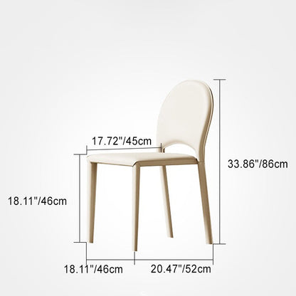 Modern Minimalist Saddle Saddle Leather Carbon Steel Sponge Square Elliptical Dining Chair Backrest For Dining Room
