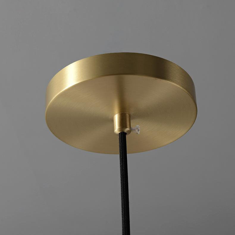 Contemporary Creative Petal Copper Glass 1-Light Pendant Light For Bedroom
