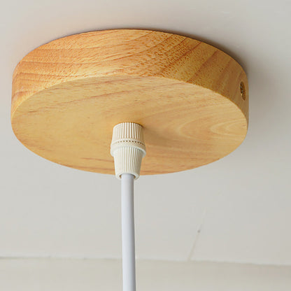 Traditional Japanese Wooden Linear Frame Globe Glass Shade 1/3/5-Light Island Light Chandelier For Living Room