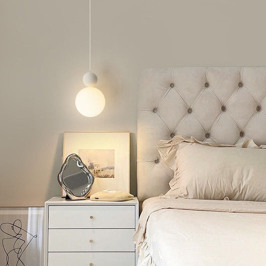 Contemporary Nordic PE Globe Ball Iron 1-Light Pendant Light For Bedroom