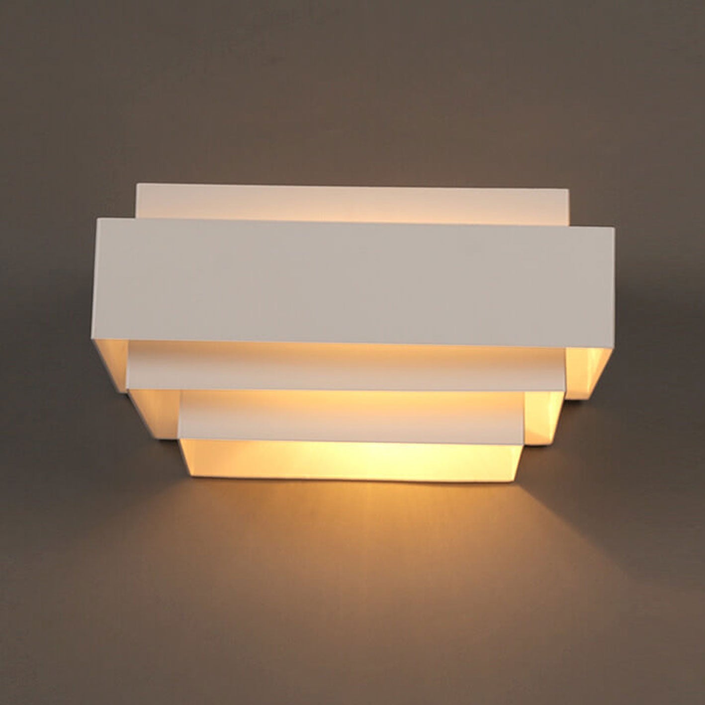 Modern Square Geometric Cascade Iron 1-Light Wall Sconce Lamp