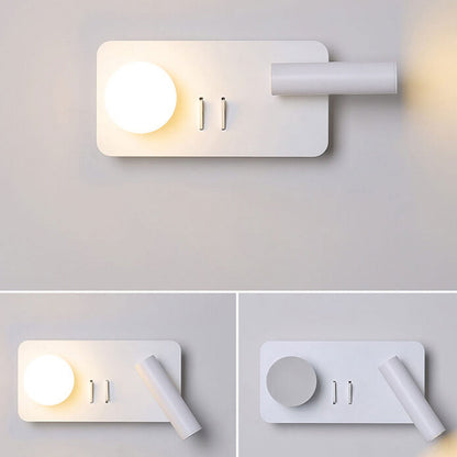 مصباح حائطي LED للقراءة مصنوع من الحديد الأكريليكي دائري/مربع بتصميم بسيط على الطراز الاسكندنافي 