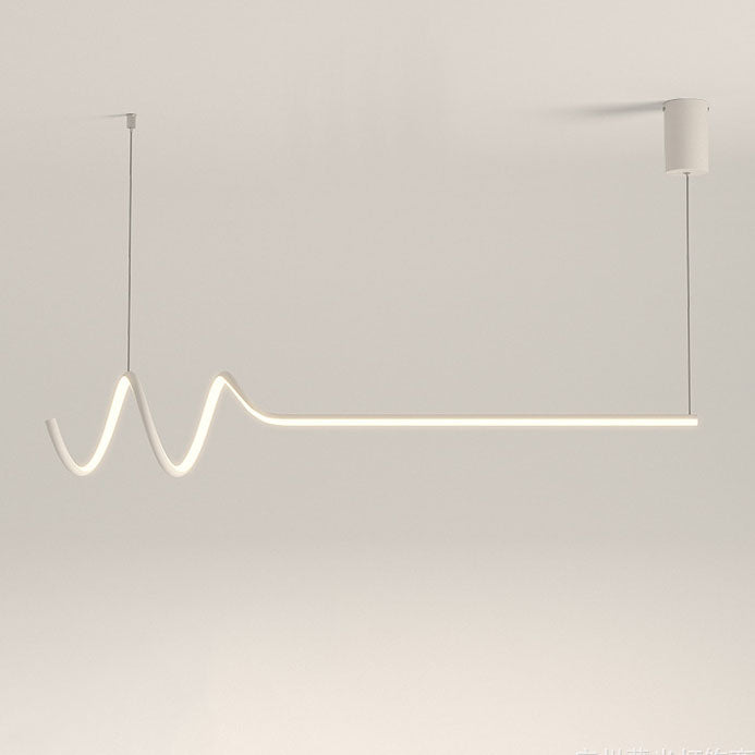 ثريا إضاءة LED طويلة لولبية من الألومنيوم بتصميم عصري بسيط لغرفة الطعام