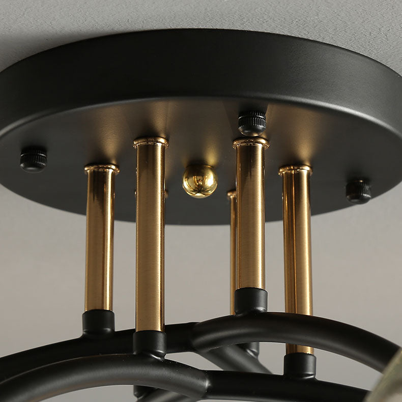 Modern Light Luxury Glass Magic Bean Round 4/6/8 Light Semi-Flush Mount Ceiling Light