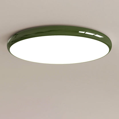 Modern Minimalist Macaron Acrylic Round Shade LED Flush Mount Ceiling Light For Bedroom