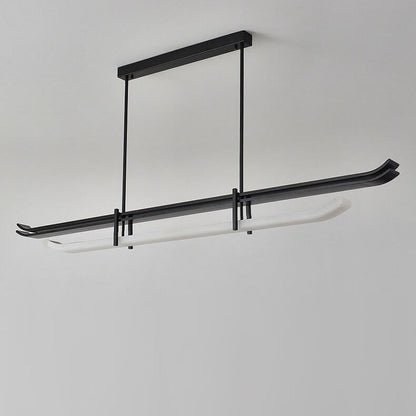 Chinese Retro Minimalist Wrought Iron Acrylic LED Island Light Pendant Light