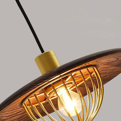Industrial Simple Light Luxury Wooden Disc 1/2/3-Light Island Light Chandelier