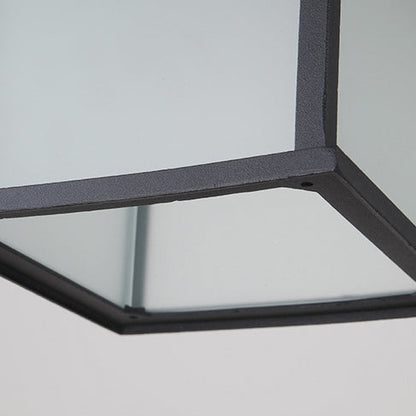 Traditional European Solar Waterproof Aluminum Glass Cubic Pane LED Pendant Light For Garden