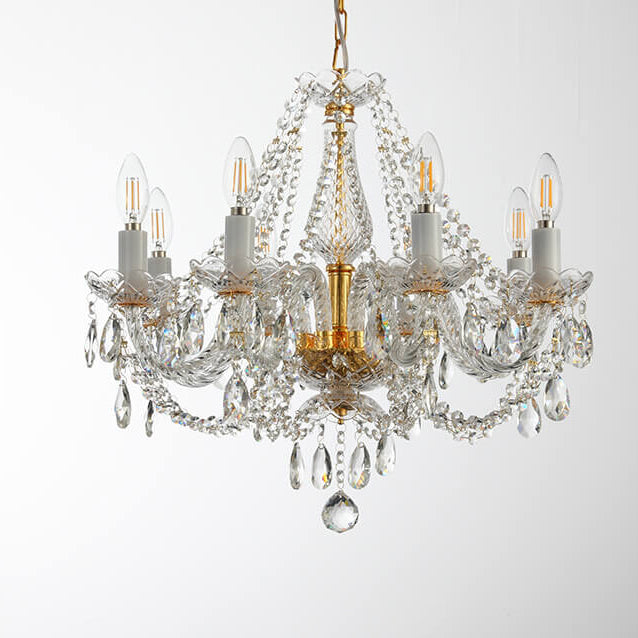 Modern European Style Crystal Pendant 8-Light Chandelier