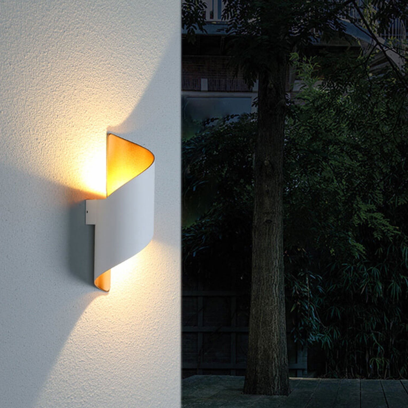 Modern Outdoor Aluminum Bending Column LED Waterproof Wall Sconce Lamp