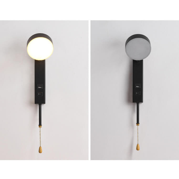 مصباح حائط LED USB ذو قاعدة مستديرة مستطيلة بسيطة على الطراز الاسكندنافي 