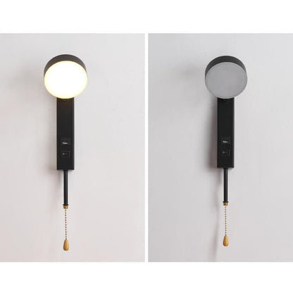 مصباح حائط LED USB ذو قاعدة مستديرة مستطيلة بسيطة على الطراز الاسكندنافي 
